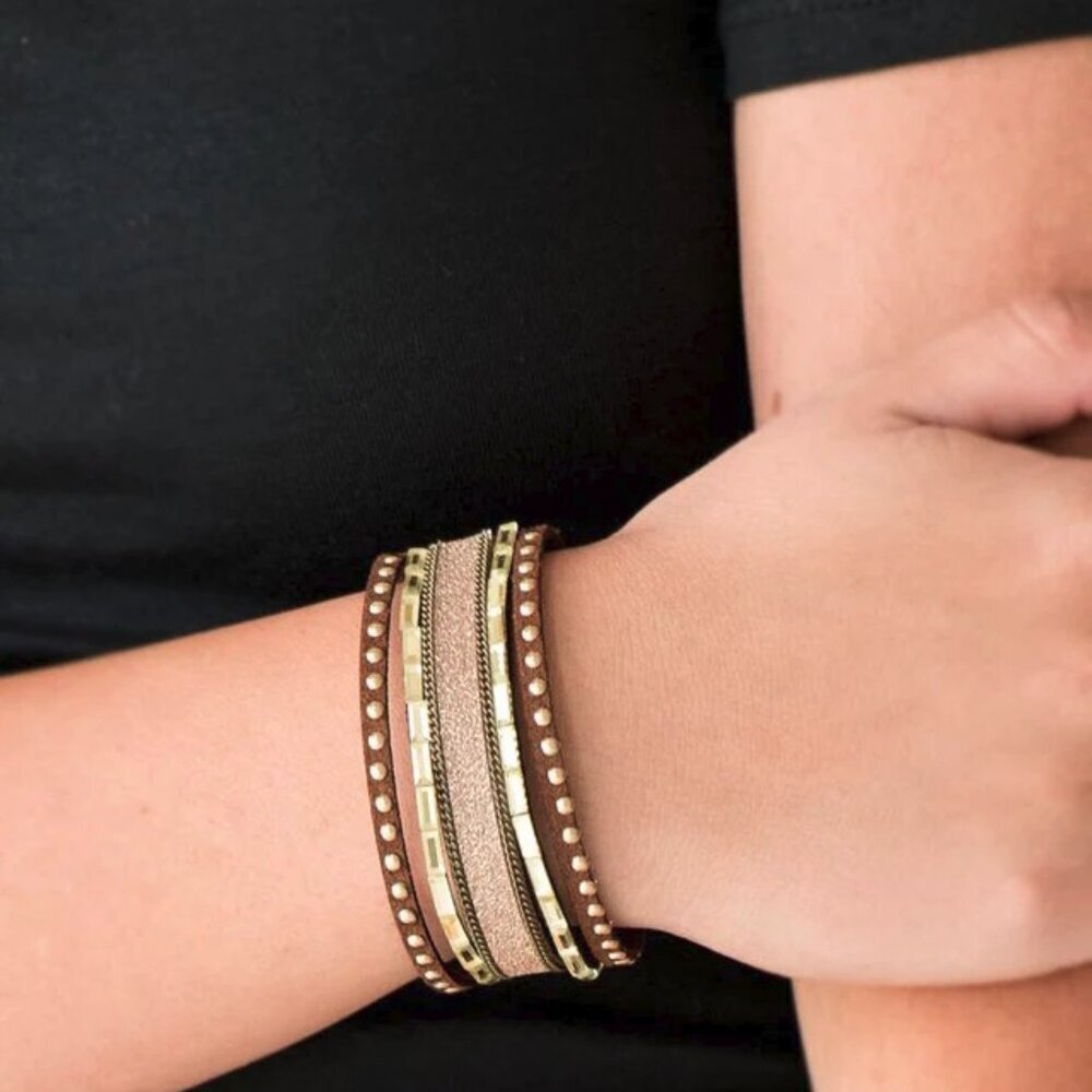 Paparazzi Jewelry Accessories - Seize The Sass - Brass Bracelet - Vintage